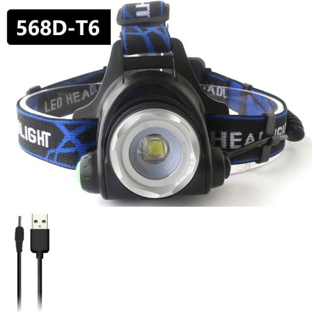 Rechargeable Adjustable 10000LM Led Headlamp Micro USB Charger Flashlight Head Lamp Portable Light Torch Flashlight For Night Work Camping Hiking  Walking Stevvex