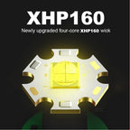 Rechargeable Adjustable Brightest Zoomable Powerful XHP160 LED Headlamp Waterproof Headlight  Power Bank 18650 Battery Headlamps For Hiking Camping Fishing Running Stevvex