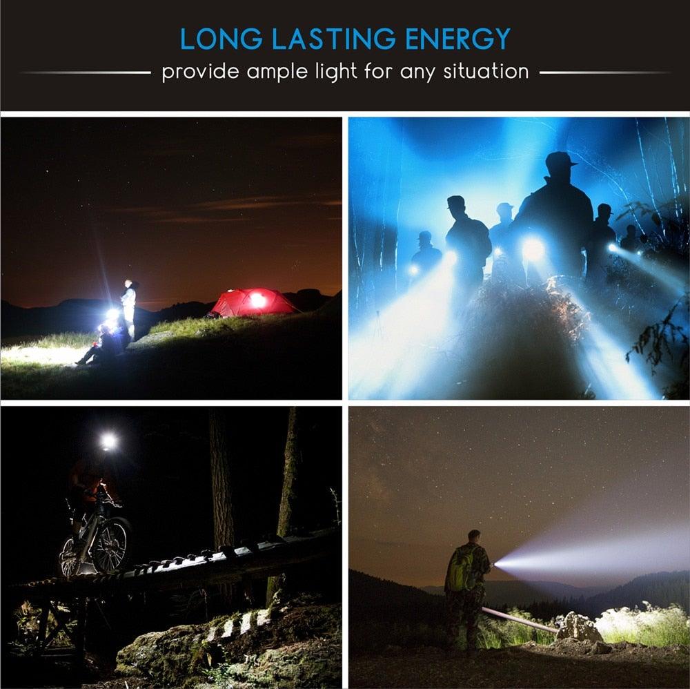 Rechargeable Adjustable  Flashlight High Lumen Powerful Waterproof Portable Cree USB LED Super Bright Flashlight Pocket Size Torch Light For Camping Hiking Riding Stevvex