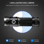 Rechargeable Adjustable  Flashlight High Lumen Powerful Waterproof Portable Cree USB LED Super Bright Flashlight Pocket Size Torch Light For Camping Hiking Riding Stevvex