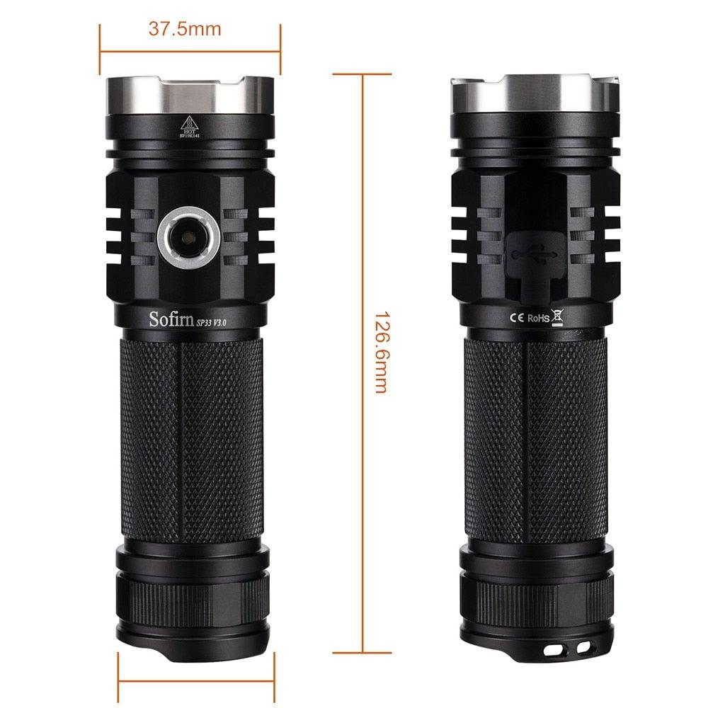 Rechargeable Adjustable  Flashlight High Lumen Powerful Waterproof Portable Cree USB LED Super Bright Flashlight Pocket Size Torch Light For Camping Hiking Riding Stevvex