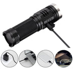 Rechargeable Adjustable  Flashlight High Lumen Powerful Waterproof Portable Cree USB LED Super Bright Flashlight Pocket Size Torch Light For Camping Hiking Riding Stevvex