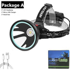 Rechargeable Adjustable Headlamp, Zoom/Waterproof LED White Yellow Color High Lumen Headlamp Flashlight Torch Power Bank For Adult Outdoor Camping Fishing Adventures Stevvex