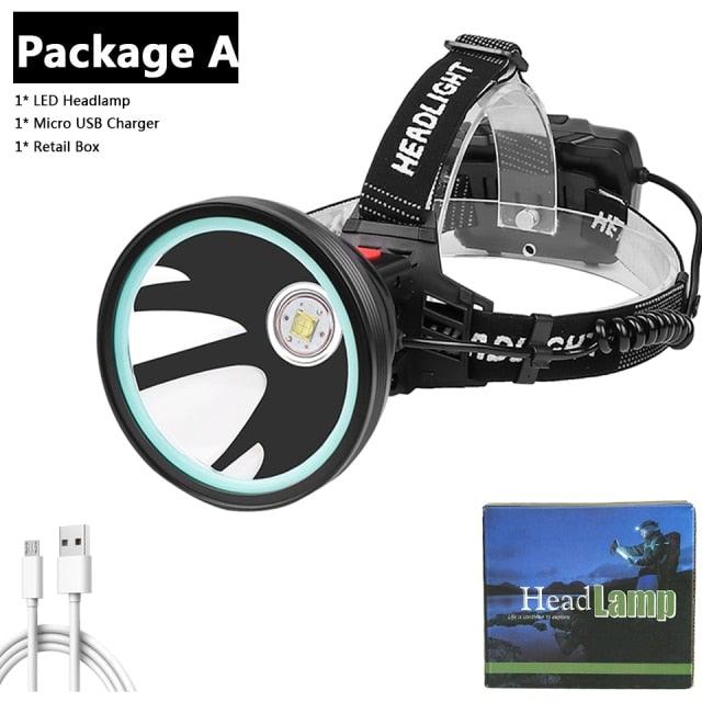 Rechargeable Adjustable Headlamp, Zoom/Waterproof LED White Yellow Color High Lumen Headlamp Flashlight Torch Power Bank For Adult Outdoor Camping Fishing Adventures Stevvex