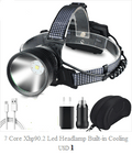 Rechargeable Adjustable Headlamp, Zoom/Waterproof LED White Yellow Color High Lumen Headlamp Flashlight Torch Power Bank For Adult Outdoor Camping Fishing Adventures Stevvex