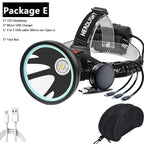 Rechargeable Adjustable Headlamp, Zoom/Waterproof LED White Yellow Color High Lumen Headlamp Flashlight Torch Power Bank For Adult Outdoor Camping Fishing Adventures Stevvex