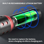 Rechargeable Adjustable LED Flashlight with Worklight Mini LED 4 Lighting Modes Flashlight with Water-Resistant COB Side Light Portable Zoomable  High Lumens Lamp For Camping Hiking Stevvex