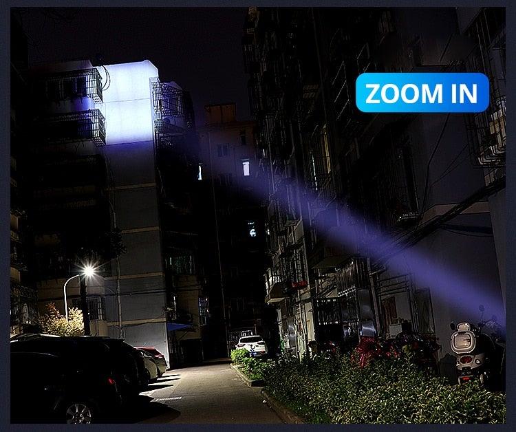 Rechargeable Adjustable LED Flashlight with Worklight Mini LED 4 Lighting Modes Flashlight with Water-Resistant COB Side Light Portable Zoomable  High Lumens Lamp For Camping Hiking Stevvex