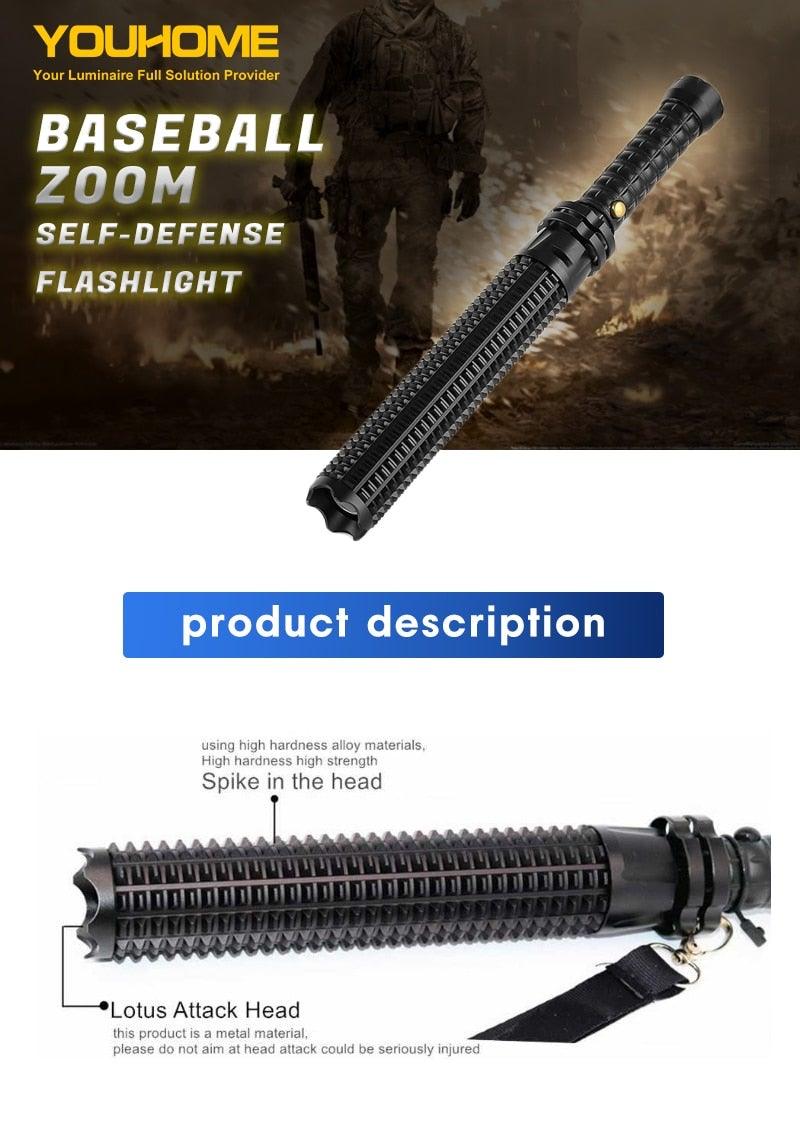 Rechargeable Adjustable LED Flashlights High Lumen Super Bright Handheld Waterproof Zoomable Portable Flashlight For Outdoor Baseball Bat Hiking CampingSelf Defense Stevvex