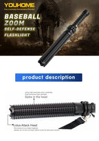 Rechargeable Adjustable LED Flashlights High Lumen Super Bright Handheld Waterproof Zoomable Portable Flashlight For Outdoor Baseball Bat Hiking CampingSelf Defense Stevvex