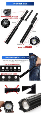 Rechargeable Adjustable LED Flashlights High Lumen Super Bright Handheld Waterproof Zoomable Portable Flashlight For Outdoor Baseball Bat Hiking CampingSelf Defense Stevvex