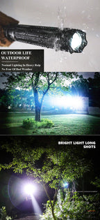 Rechargeable Adjustable LED Flashlights High Lumen Super Bright Handheld Waterproof Zoomable Portable Flashlight For Outdoor Baseball Bat Hiking CampingSelf Defense Stevvex