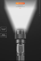 Rechargeable Adjustable Led Flashlights With High Lumen With Battery Display Super Bright Waterproof Flashlight  5 Lighting Modes For Adventure Hiking Camping Hunting New Design Stevvex