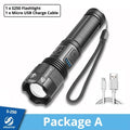 Rechargeable Adjustable Led Flashlights With High Lumen With Battery Display Super Bright Waterproof Flashlight  5 Lighting Modes For Adventure Hiking Camping Hunting New Design Stevvex