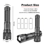 Rechargeable Adjustable Led Flashlights With High Lumen With Battery Display Super Bright Waterproof Flashlight  5 Lighting Modes For Adventure Hiking Camping Hunting New Design Stevvex
