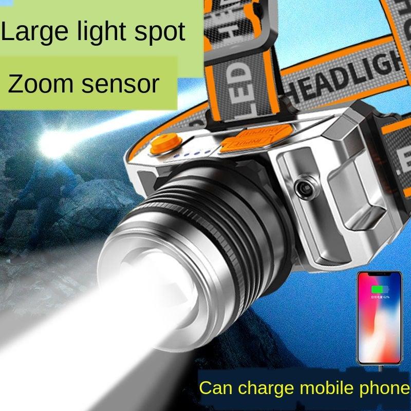 Rechargeable Adjustable LED Headlight Strong Light Zoomable Long-distance Waterproof Super Bright Head-mounted Led Headlamp For Hiking Night Fishing Outdoor Miner's Lamp Stevvex