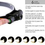 Rechargeable  Adjustable LED Power Headlamp USB Flashlight Waterproof  Headlight Torch  Light Work Lamp  For Outdoors Camping Running  Survival Hiking Stevvex