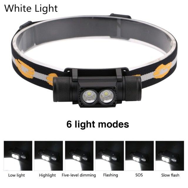 Rechargeable  Adjustable LED Power Headlamp USB Flashlight Waterproof  Headlight Torch  Light Work Lamp  For Outdoors Camping Running  Survival Hiking Stevvex