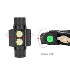 Rechargeable  Adjustable LED Power Headlamp USB Flashlight Waterproof  Headlight Torch  Light Work Lamp  For Outdoors Camping Running  Survival Hiking Stevvex
