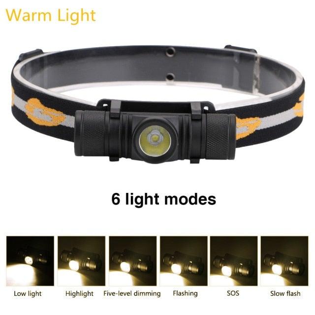 Rechargeable  Adjustable LED Power Headlamp USB Flashlight Waterproof  Headlight Torch  Light Work Lamp  For Outdoors Camping Running  Survival Hiking Stevvex