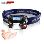 Rechargeable Adjustable LED USB Headlamp 10000Lm Powerfull Adjustable Waterproof Headlight Body Motion Sensor Head Flashlight For Outdoor Hiking Camping Torch Light Lamp Stevvex