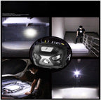 Rechargeable Adjustable  LED USB Headlight Powerfull Elastic High Lumens Headband Headlamp Motion Sensor Flashlight For Adults Kids Running Camping Hiking Camping Stevvex