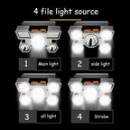 Rechargeable Adjustable  USB 5LED Headlamp with High Lumen Handsfree Waterproof Portable Ability Focusing Ring Headlight Flashlight  Torchlight For Outdoor  Camping Hiking Running Headlight Stevvex