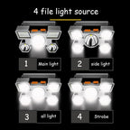 Rechargeable Adjustable  USB 5LED Headlamp with High Lumen Handsfree Waterproof Portable Ability Focusing Ring Headlight Flashlight  Torchlight For Outdoor  Camping Hiking Running Headlight Stevvex
