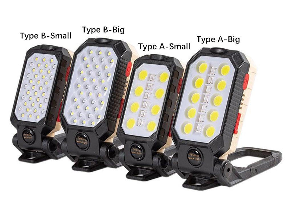 Rechargeable Adjustable USB LED Portable Charger Battery High Capacity with Digital Display LCD Screen Waterproof Flashlight COB Work Light For Repairing Outdoor Camping Stevvex