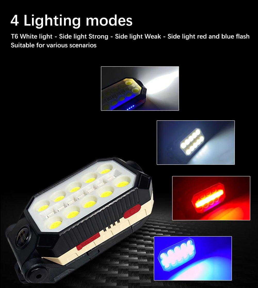 Rechargeable Adjustable USB LED Portable Charger Battery High Capacity with Digital Display LCD Screen Waterproof Flashlight COB Work Light For Repairing Outdoor Camping Stevvex