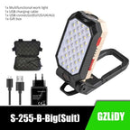 Rechargeable Adjustable USB LED Portable Charger Battery High Capacity with Digital Display LCD Screen Waterproof Flashlight COB Work Light For Repairing Outdoor Camping Stevvex