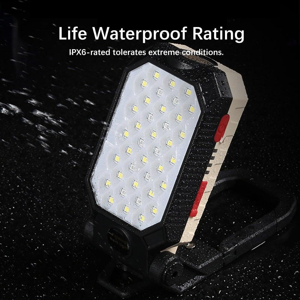 Rechargeable Adjustable USB LED Portable Charger Battery High Capacity with Digital Display LCD Screen Waterproof Flashlight COB Work Light For Repairing Outdoor Camping Stevvex