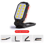 Rechargeable Adjustable USB LED Portable Charger Battery High Capacity with Digital Display LCD Screen Waterproof Flashlight COB Work Light For Repairing Outdoor Camping Stevvex