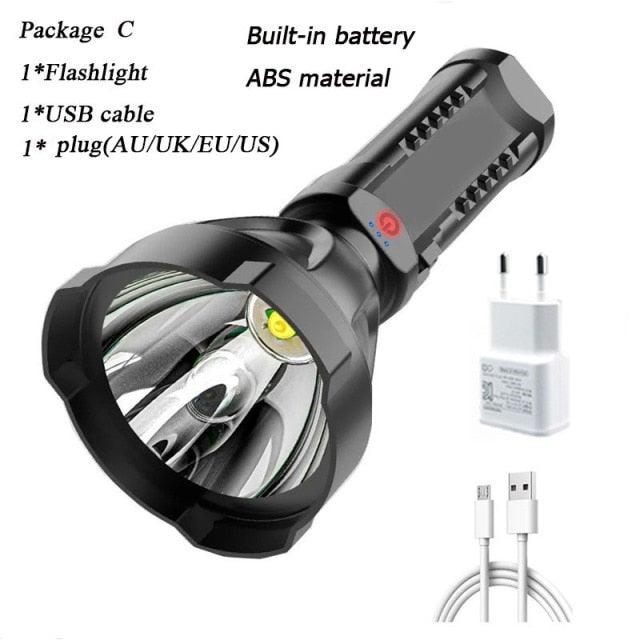 Rechargeable Adjustable USB LED Portable Rotary High Lumen Zoombale Super Strong Flashlight  Ultra-bright For Long-range  Outdoor  Camping Fishing Hiking Riding Walking Jogging Flashlight Stevvex