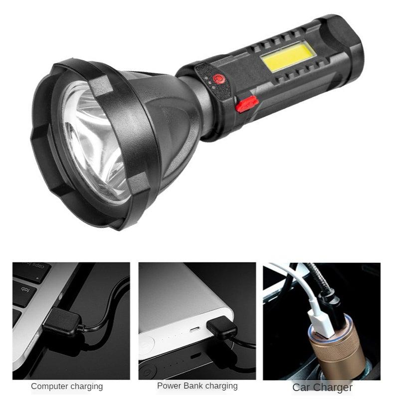 Rechargeable Adjustable USB LED Portable Rotary High Lumen Zoombale Super Strong Flashlight  Ultra-bright For Long-range  Outdoor  Camping Fishing Hiking Riding Walking Jogging Flashlight Stevvex
