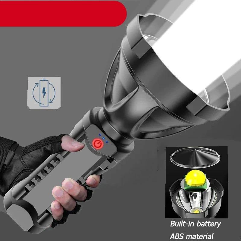 Rechargeable Adjustable USB LED Portable Rotary High Lumen Zoombale Super Strong Flashlight  Ultra-bright For Long-range  Outdoor  Camping Fishing Hiking Riding Walking Jogging Flashlight Stevvex