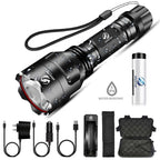 Rechargeable Adjustable Zoomable Waterproof LED Flashlight Super bright LED Tactical Torch Flashlight For Night Riding Camping Hiking Hunting & Indoor Activities Stevvex