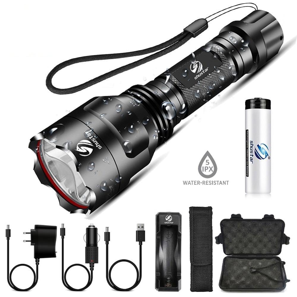 Rechargeable Adjustable Zoomable Waterproof LED Flashlight Super bright LED Tactical Torch Flashlight For Night Riding Camping Hiking Hunting & Indoor Activities Stevvex