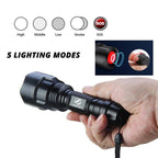 Rechargeable Adjustable Zoomable Waterproof LED Flashlight Super bright LED Tactical Torch Flashlight For Night Riding Camping Hiking Hunting & Indoor Activities Stevvex