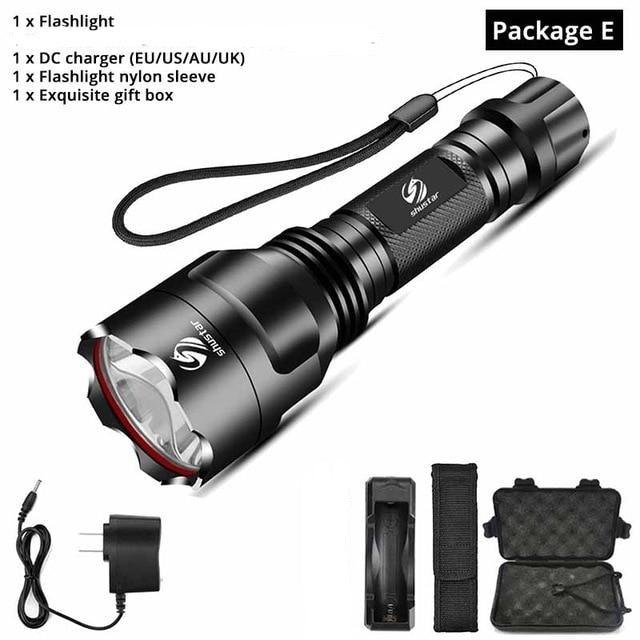 Rechargeable Adjustable Zoomable Waterproof LED Flashlight Super bright LED Tactical Torch Flashlight For Night Riding Camping Hiking Hunting & Indoor Activities Stevvex
