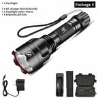 Rechargeable Adjustable Zoomable Waterproof LED Flashlight Super bright LED Tactical Torch Flashlight For Night Riding Camping Hiking Hunting & Indoor Activities Stevvex