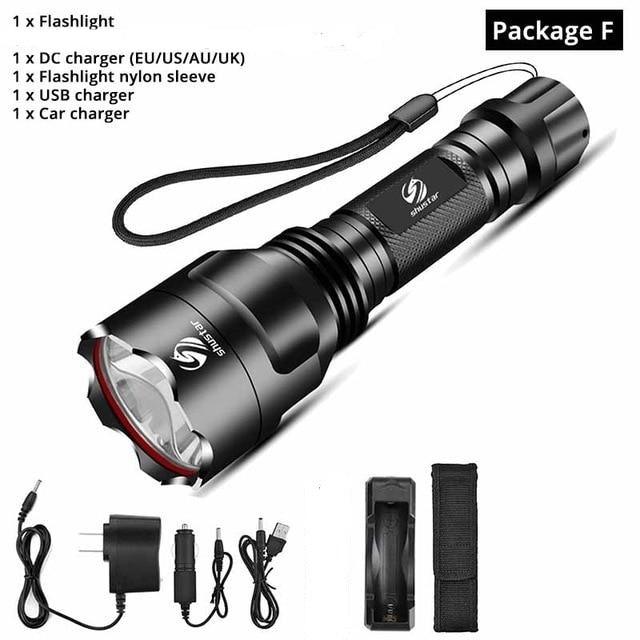 Rechargeable Adjustable Zoomable Waterproof LED Flashlight Super bright LED Tactical Torch Flashlight For Night Riding Camping Hiking Hunting & Indoor Activities Stevvex