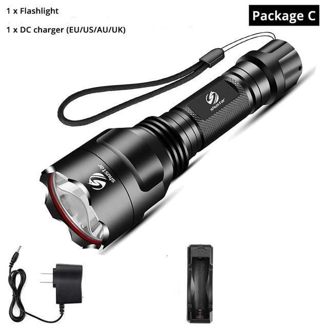 Rechargeable Adjustable Zoomable Waterproof LED Flashlight Super bright LED Tactical Torch Flashlight For Night Riding Camping Hiking Hunting & Indoor Activities Stevvex