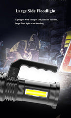 Rechargeable Handheld Flashlights Waterproof  3 Switch Mode Powerful High Lumens Spotlight Fashlight High Power Portable LED Waterproof Outdoor Long Lasting Spot Light Flashlight For Home & Outdoor Use Stevvex