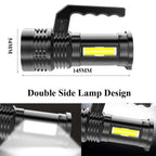 Rechargeable Handheld Flashlights Waterproof  3 Switch Mode Powerful High Lumens Spotlight Fashlight High Power Portable LED Waterproof Outdoor Long Lasting Spot Light Flashlight For Home & Outdoor Use Stevvex