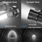 Rechargeable Handheld Flashlights Waterproof  3 Switch Mode Powerful High Lumens Spotlight Fashlight High Power Portable LED Waterproof Outdoor Long Lasting Spot Light Flashlight For Home & Outdoor Use Stevvex