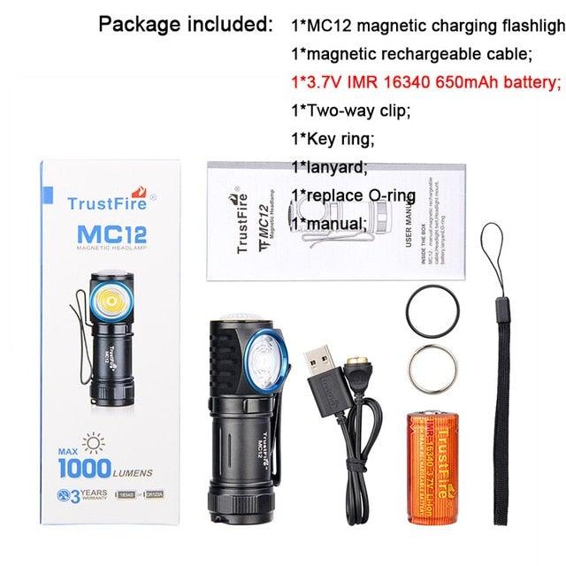 Rechargeable High Lumen Super Bright Powerful LED CREE XP-L HI  Flashlight Magnetic Water & Impact Resistant Handheld Flashlights  For Outdoor Camping Hiking Riding Stevvex