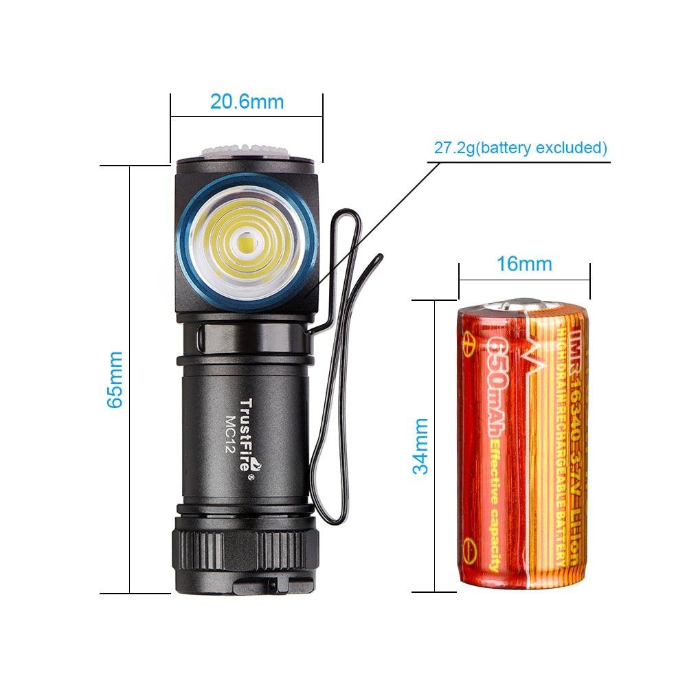 Rechargeable High Lumen Super Bright Powerful LED CREE XP-L HI  Flashlight Magnetic Water & Impact Resistant Handheld Flashlights  For Outdoor Camping Hiking Riding Stevvex