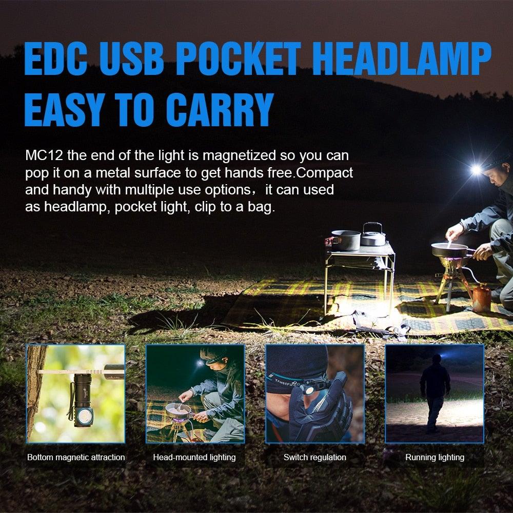 Rechargeable High Lumen Super Bright Powerful LED CREE XP-L HI  Flashlight Magnetic Water & Impact Resistant Handheld Flashlights  For Outdoor Camping Hiking Riding Stevvex