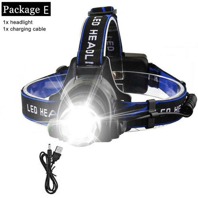Rechargeable High Lumens Work Headlight Ultra Bright Headlamp LED Headlight Sensor Powerful  Head Lamp Waterproof Flashlight For Adults Running Hiking Camping Fishing Stevvex
